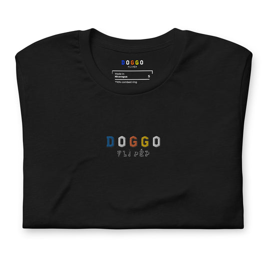 Doggo Embroidered Premium Black Tee - FLÌ PÊP™