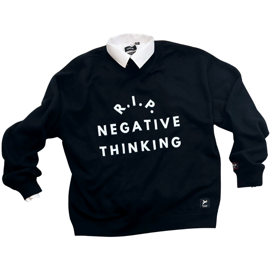 RIP Negative Thinking Black Relax Drop Shoulder Cr