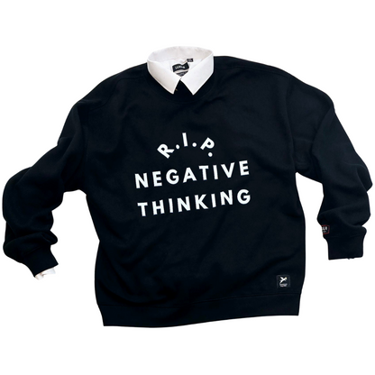 RIP Negative Thinking Black Relax Drop Shoulder Cr