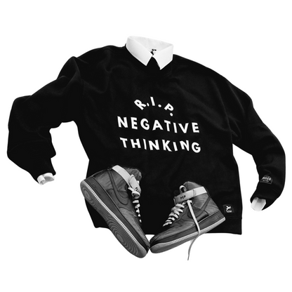 RIP Negative Thinking Black Relax Drop Shoulder Cr