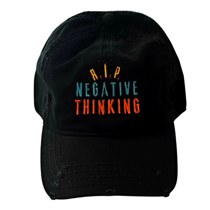 RIP Negative Thinking Jazzy Distressed Dad Hat