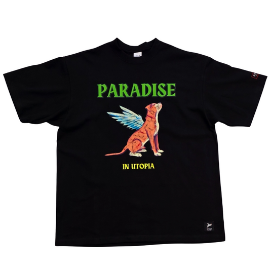 Paradise Gazing Black Oversized Tee