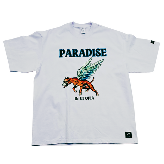 Paradise Angelic Doggo White Oversized Heavyweight Tee