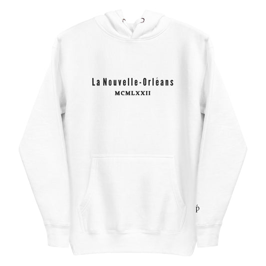 La Nouvelle Orleans White Embroidered Cotton Hoodie