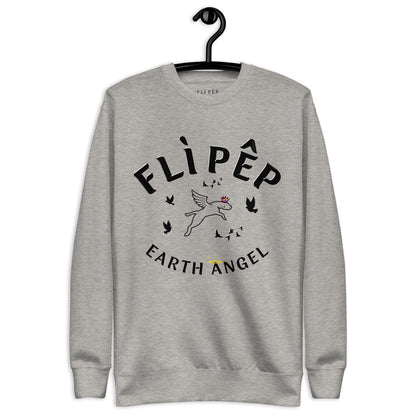 Earth Angel Carbon Grey Cotton Sweatshirt - FLÌ PÊP™